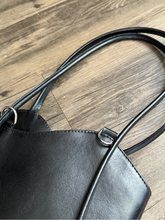 Vera Pelle Black Leather Shoulder Tote main image 10